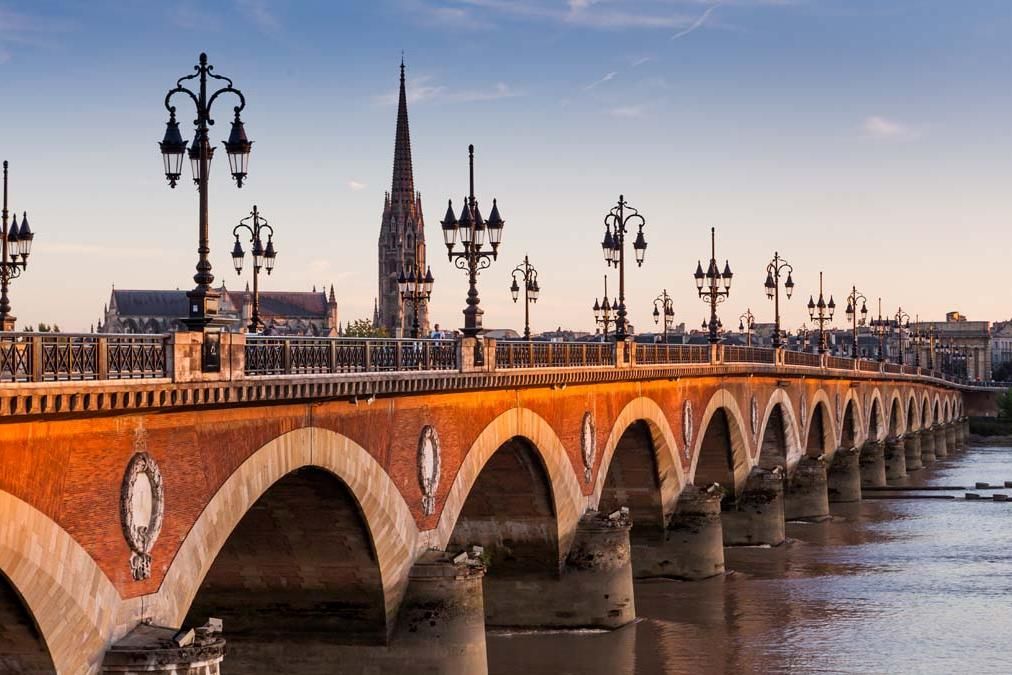 Bordeaux, France - Pont de Pierre Bridge LRG